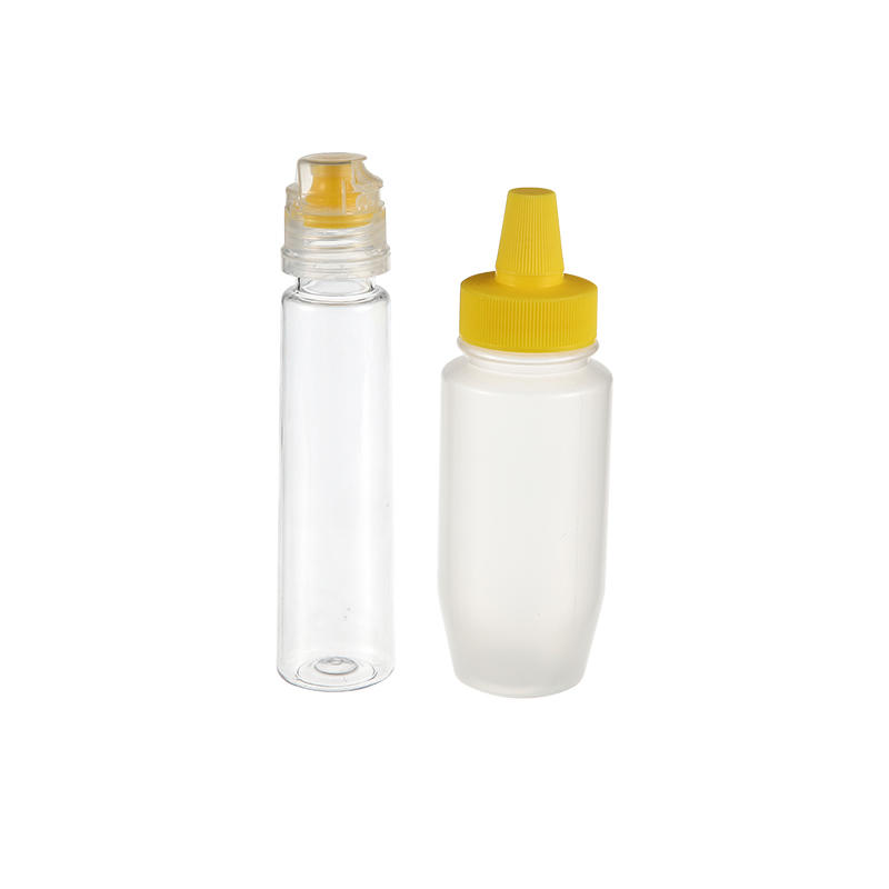 Empty Straight Cylindrical Plastic Pet/PP Salad Honey Bottle KM