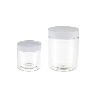 Clear Straight Sided Wide Mouth Plastic Jar